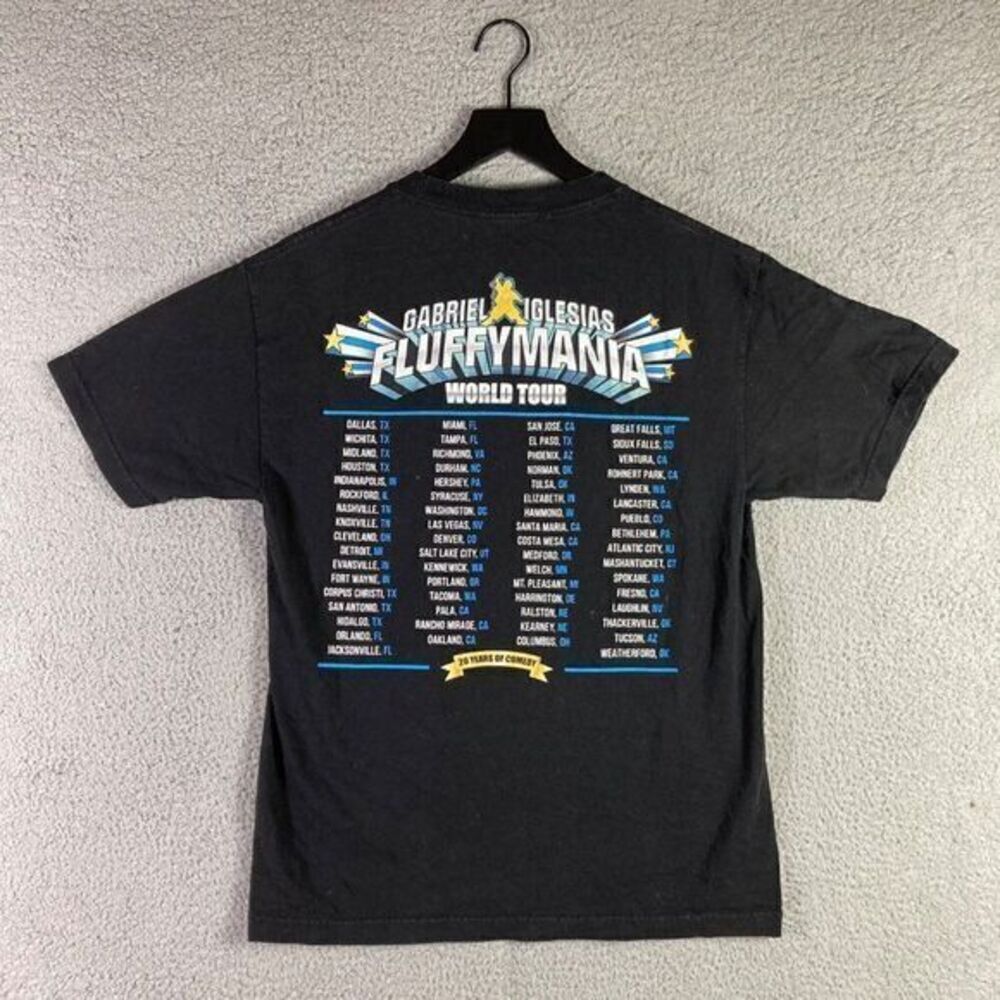 Gabriel Iglesias World Tour Shirt 20 Years Comedy Concert Unisex Medium Fluffy - Picture 6 of 8